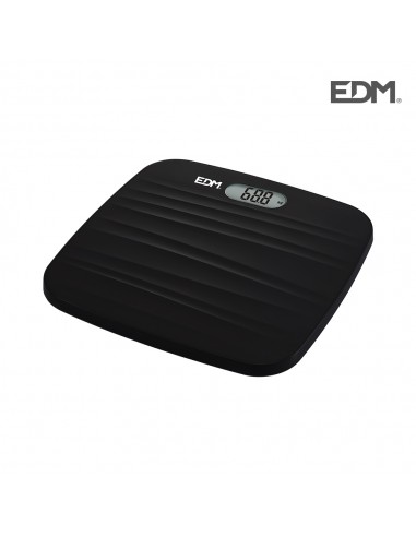 Bascula baño digital base rugosa negra max. 180kg edm