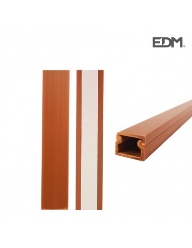 Mini canal adhesiva edm 2mts 12,7x11mm madera oscura precio por metro