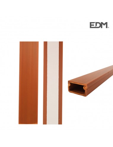 Mini canal adhesiva edm 2mts 19x11mm madera oscura (precio por metro)