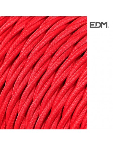 Cable textil trenzado 2x0,75mm c-62 rojo 5m