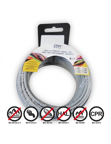 Carrete cablecillo flexible 1,5mm gris 20mts libre de halógenos