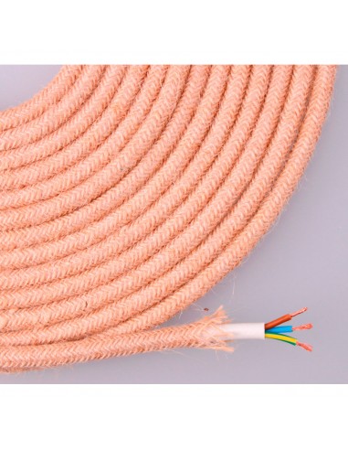 Cable de cuerda de yute tejida y enfundada 3x0,75mm 25mts euro/mts
