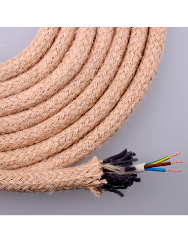 Cable yute redondo  3x0.75mm 20mts ø14mm   euro/mts