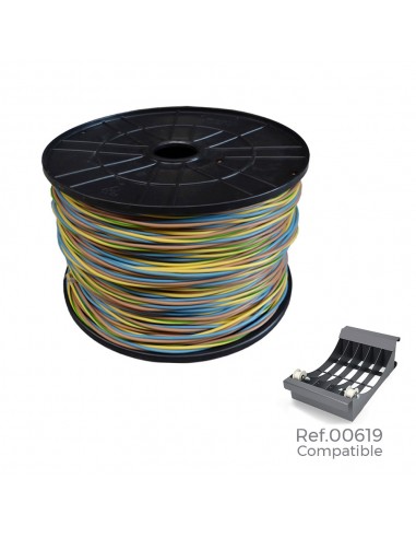 Carrete cablecillo 3 cables*1,5mm 400mts de cada cable, total 1200mts (azul, marron y tierra) (bobina grande ø400x200mm)