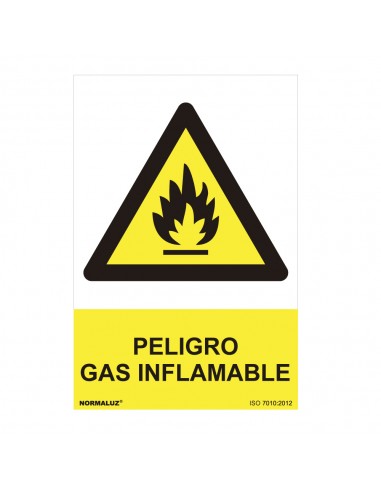 Señal peligro "peligro gas inflamable" (pvc 0.7mm)  30x40cm 
