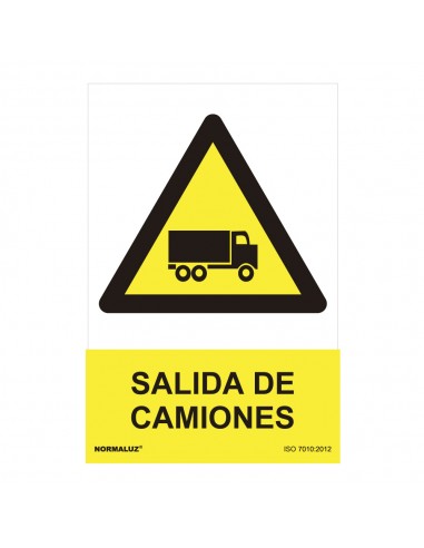 Señal peligro "salida de camiones" (pvc 0.7mm)  30x40cm 