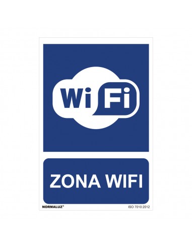 Señal uso obligatorio "zona wifi" (pvc 0.7mm)  30x40cm 