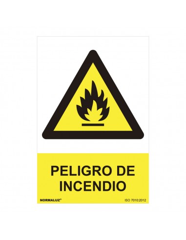 Señal peligro "peligro de incendio" (pvc 0.7mm)  30x40cm 