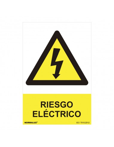 Señal peligro "riesgo electrico" (pvc 0.7mm)  30x40cm 