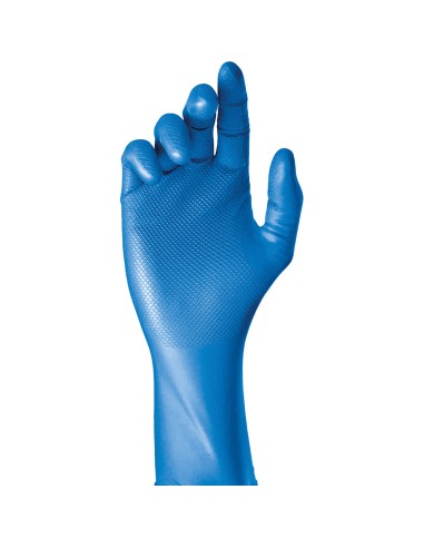 Caja 50 guantes desechables nitrilo azul sin polvo talla 8 juba