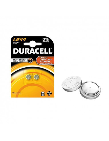 Micro pila boton alkalina duracell lr44  1,5v (blister 2 unid)  ø11,6x5,4mm