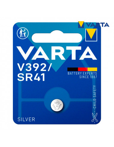 Micro pila boton varta silver sr41 - v392 1,55v (blister 1 unid)  ø7,9x3,6mm