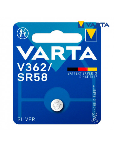 Micro pila boton varta silver sr58 -v362 1,55v (blister 1 unid)  ø7,9x2,1mm