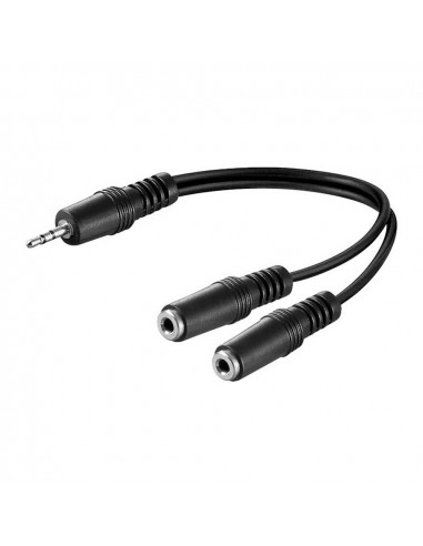 Cable 20cm adapt. audio 1m a 2h jack 3,5  stereo logilink