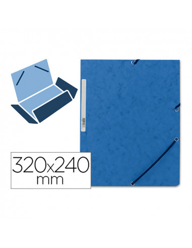 Carpeta gomas kf02167 cartón azul con solapas dina4 q-connect