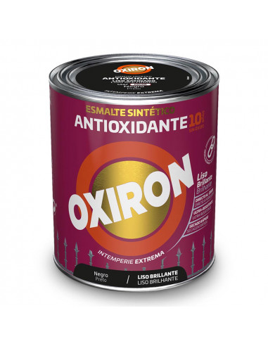 Esmalte sintético metálico antioxidante oxiron liso brillante negro 750ml titan 5809081