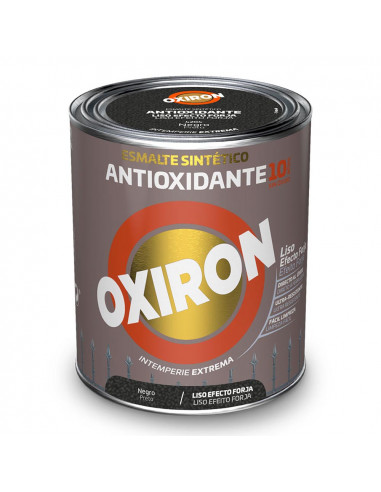 Esmalte sintético metálico antioxidante oxiron liso efecto forja negro 750ml titan 5809097