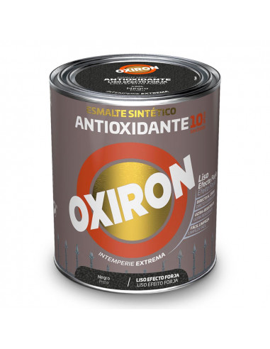 Esmalte sintético metálico antioxidante oxiron liso efecto forja negro 250ml titan 5809096