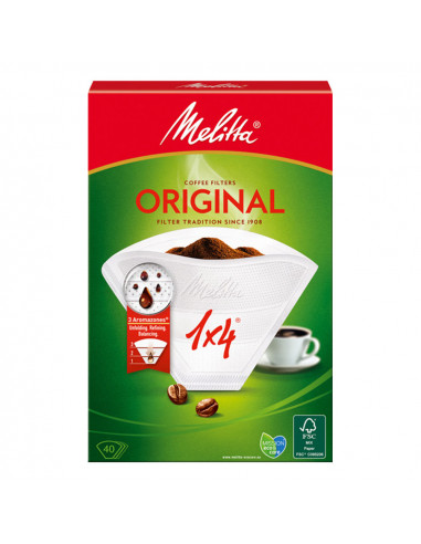 Filtro café 1-4 tazas 40uds, melitta