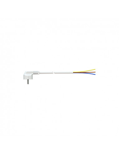 Cable con clavija schuko 1m 3x1.5mm 4,8mm 16a 250v t/tl blanco. solera 7000/1.