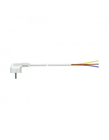 Cable con clavija schuko 3m 3x1.5mm 4,8mm 16a 250v t/tl blanco. solera 7000/3.