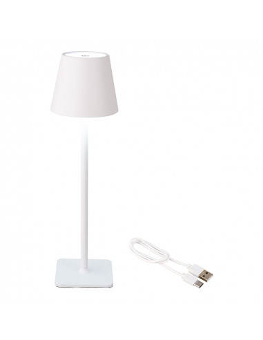 Lámpara led de mesa color blanco para exterior y interior 37cm regarcable 894378