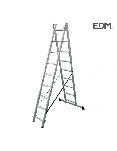 Escalera transformable aluminio 2x9 peldaños edm