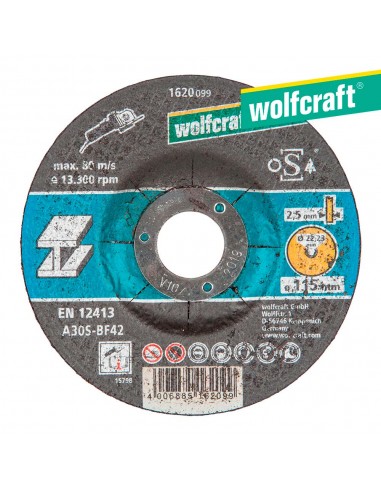 Disco de corte para metal ø 115 x 2,5 x 22,23mm. wolfcraft