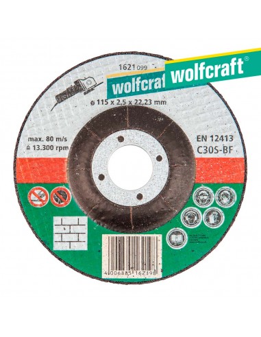 Disco de corte para piedra ø 115 x 2,5 x 22,23mm. wolfcraft